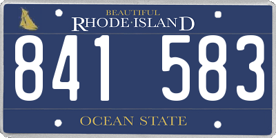 RI license plate 841583