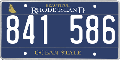 RI license plate 841586