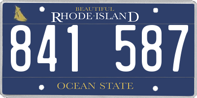 RI license plate 841587