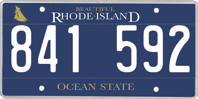 RI license plate 841592