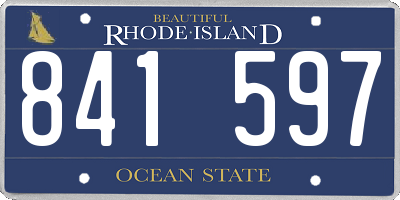 RI license plate 841597