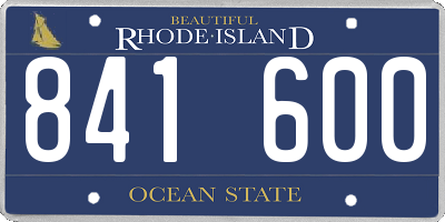 RI license plate 841600