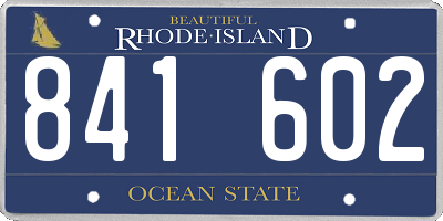 RI license plate 841602