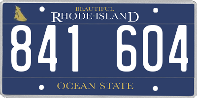 RI license plate 841604