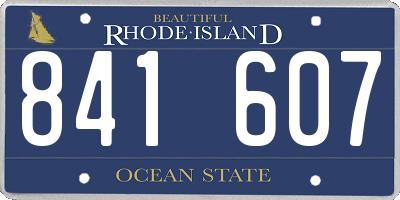 RI license plate 841607