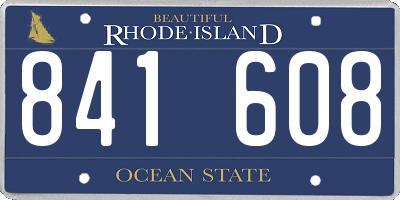 RI license plate 841608