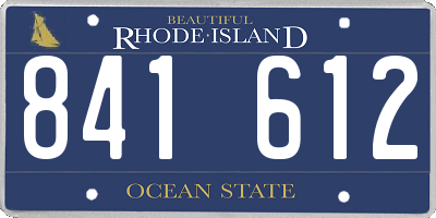 RI license plate 841612