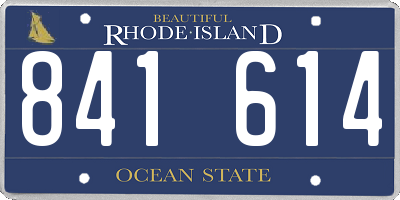 RI license plate 841614