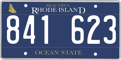 RI license plate 841623