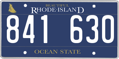 RI license plate 841630