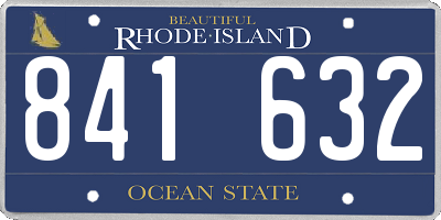 RI license plate 841632