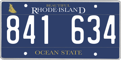 RI license plate 841634