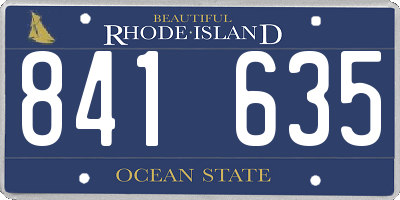 RI license plate 841635