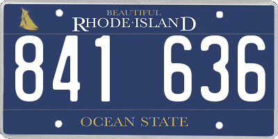 RI license plate 841636