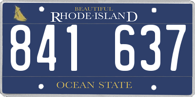 RI license plate 841637