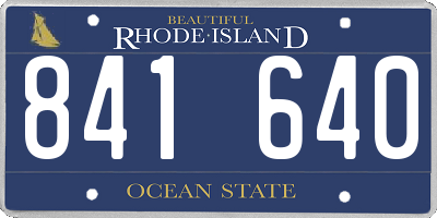 RI license plate 841640