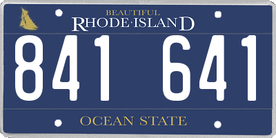 RI license plate 841641