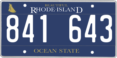 RI license plate 841643