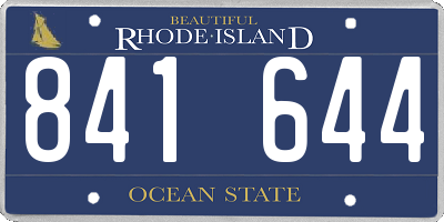 RI license plate 841644