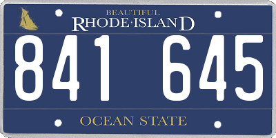 RI license plate 841645