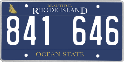 RI license plate 841646