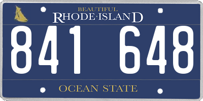 RI license plate 841648