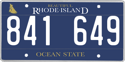RI license plate 841649