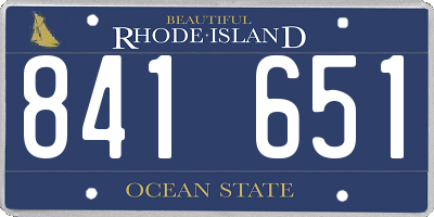 RI license plate 841651