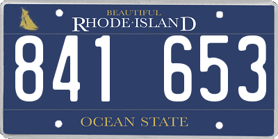 RI license plate 841653