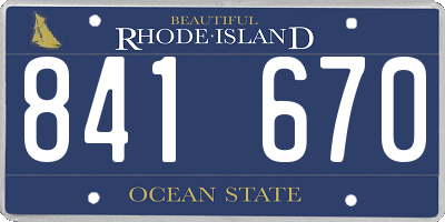 RI license plate 841670