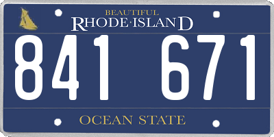 RI license plate 841671