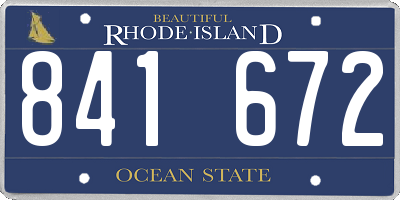 RI license plate 841672