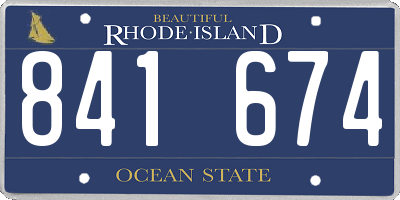 RI license plate 841674
