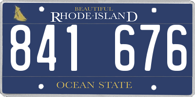 RI license plate 841676