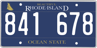 RI license plate 841678