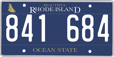RI license plate 841684