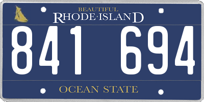RI license plate 841694