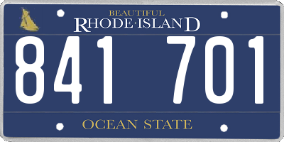 RI license plate 841701