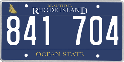 RI license plate 841704