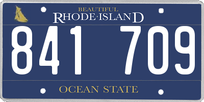 RI license plate 841709