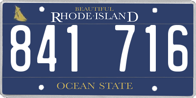 RI license plate 841716