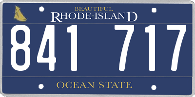 RI license plate 841717