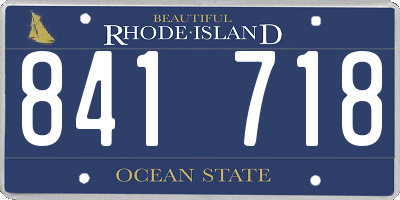 RI license plate 841718