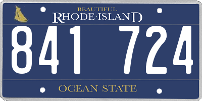 RI license plate 841724