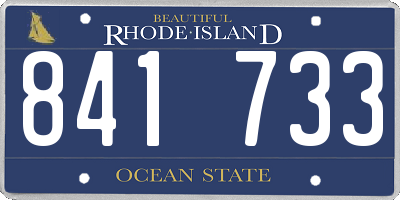 RI license plate 841733