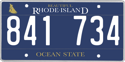 RI license plate 841734