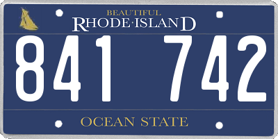 RI license plate 841742