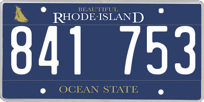 RI license plate 841753