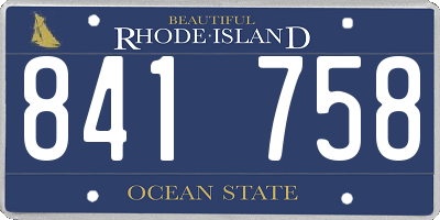 RI license plate 841758