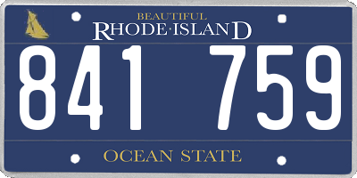 RI license plate 841759